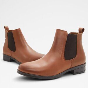 EUC - Aldo Wicoeni Genuine Leather Chelsea Ankle Boots - Cognac - Size 7.5